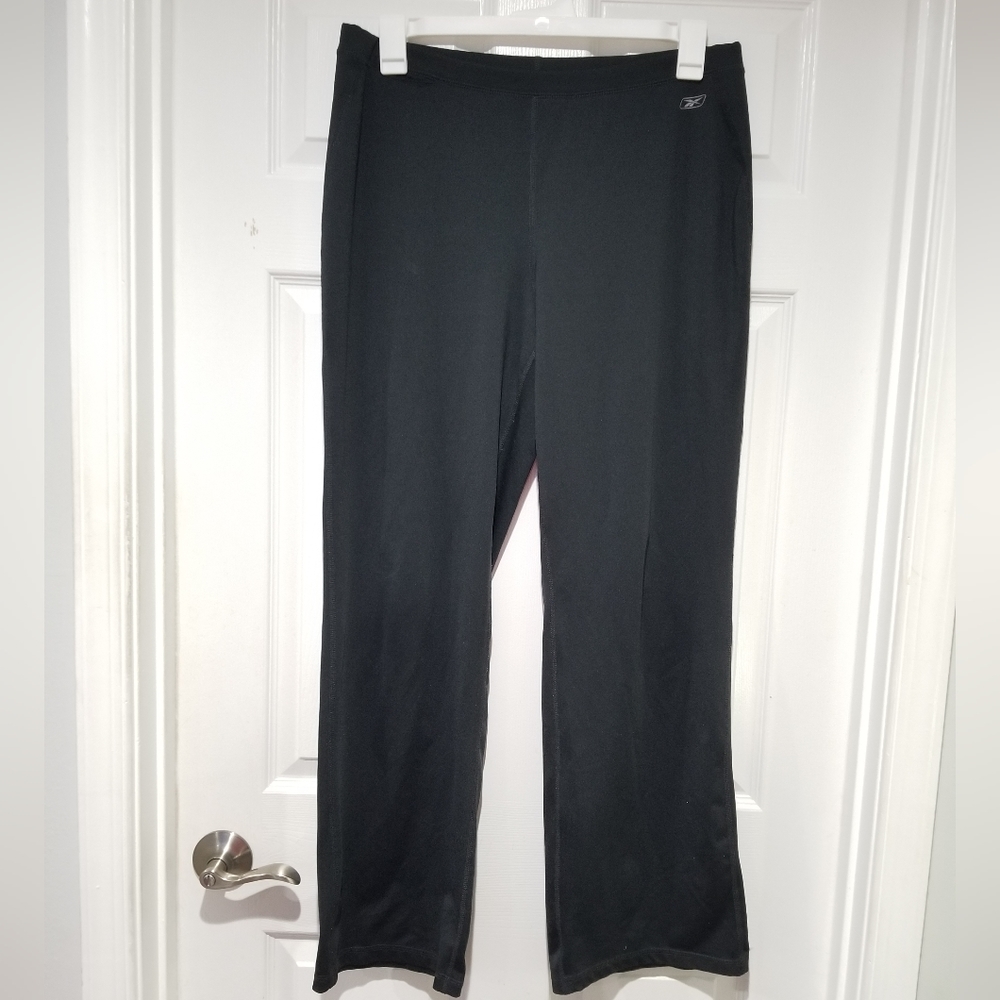 Reebok Athletic Black Fitted Stretch Active Elastic Waistband Workout Yoga Pants
